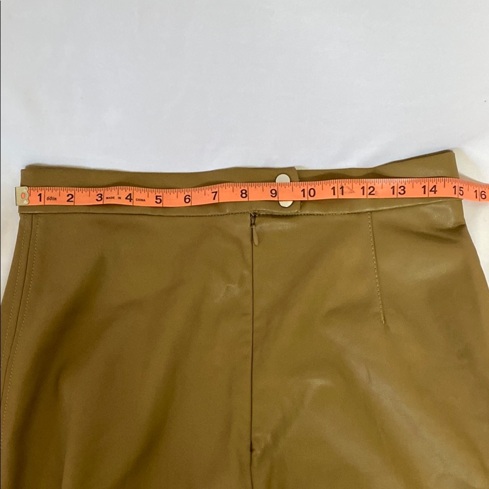 H&M Brown Vegan Leather A-Line Midi Skirt, Size 8 - Picture 6 of 6